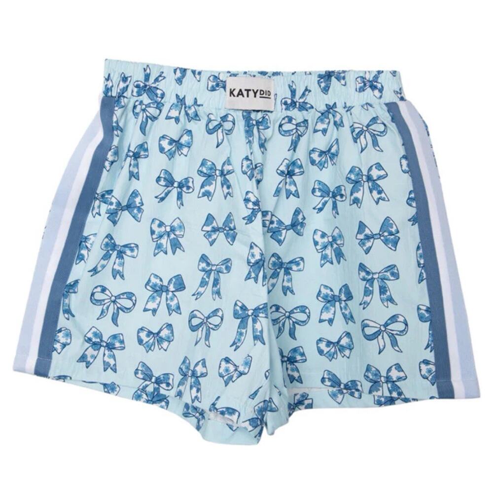 Katydid TOILE COQUETTE BOWS BOXERS Women’s Size XL Light Blue Cotton Shorts NWT - Picture 2 of 7